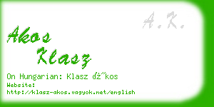 akos klasz business card